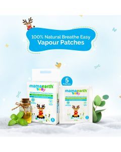Baby 100% Natural Breathe Easy Vapour Patches with Eucalyptus Oil & Peppermint Oil - 5 pcs