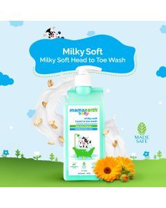Mamaearth Milky Soft Head to Toe Wash babies oats milk calendula 400ml