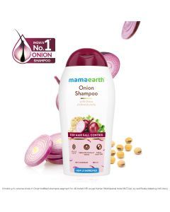 Mamaearth onion shampoo for hair fall reduction and growth