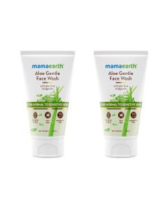 mamaearth aloe gentle face wash for sensitive and normal skin pack of 2 (150 ml)
