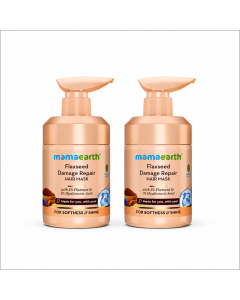 Flaxseed Damage Repair Hair Mask with 5% Flaxseed, 1% Hyaluronic Acid, Ceramides for Softness & Shine - 300 ml (Pack of 2)