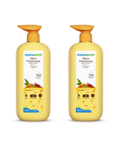 Mamaearth Ubtan Moisturizing Body Lotion with Turmeric & Saffron for Glowing Skin - 400ml (Pack of 2)