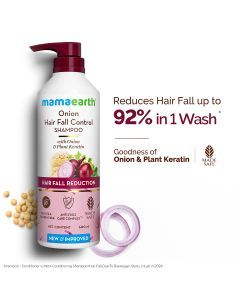 Mamaearth onion shampoo reduces hair fall