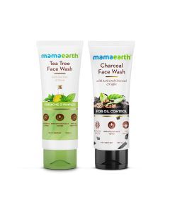 Mamaearth Tea Tree Face Wash and Charcoal Face Wash Combo